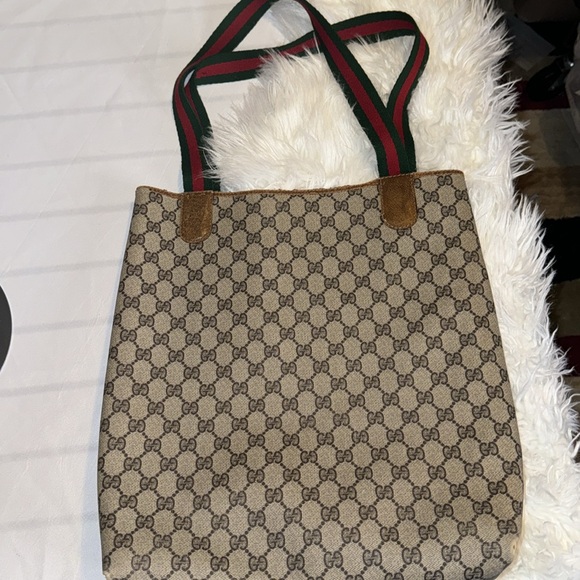 Vintage Gucci shoulder tote sherry line Brown Authentic used condition (as is) - Picture 5 of 16